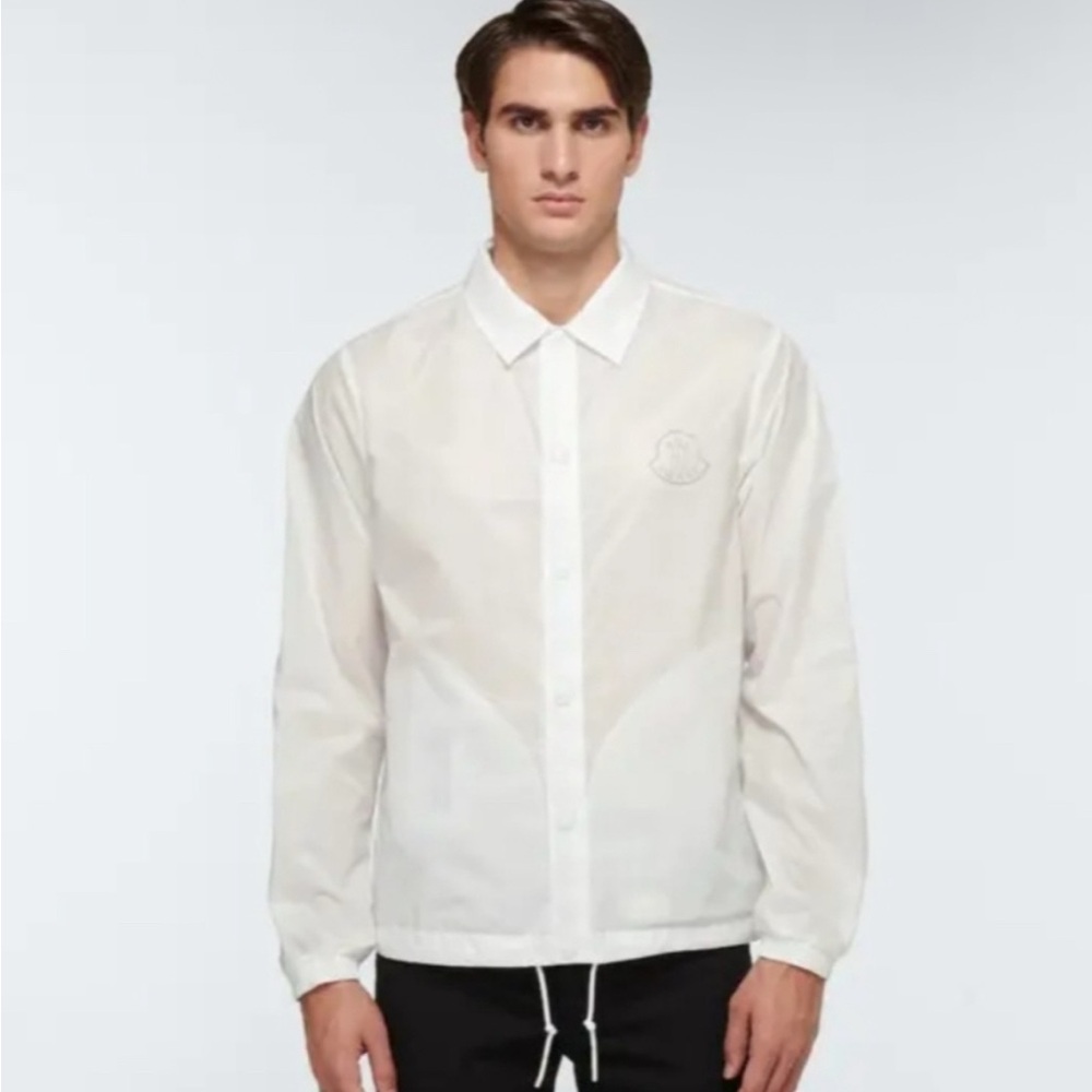 Moncler White Lightweight Shirt Jacket